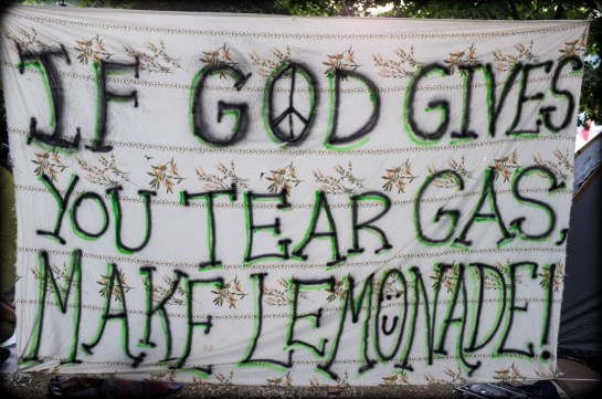 Useful albeit incomplete advice, Gezi Park occupation, Istanbul, early-June 2013. (Fuji X100). (Click for larger image.)